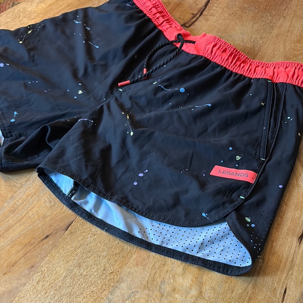 Legends Black and Red Athletic Shorts